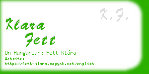 klara fett business card